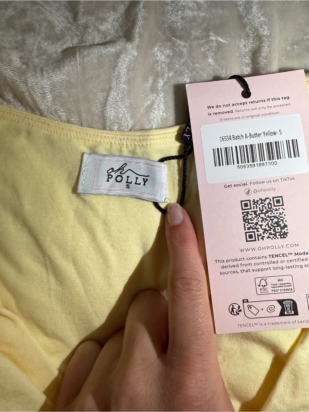 Oh Polly Light Yellow Wrap Mini Dress with Sash - Picture 3 of 6